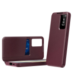 Minimalistlik nahast rahakott kaardihoidja &uuml;mbris Samsung Galaxy S25 S24 S23 S22 Ultra Plusile Flip Smart Display L&auml;bipaistva akna kattega Galaxy S22 5G