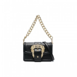 Versace Jeans Couture Kuldne Barokkpandlaga Kaunistatud PU K&auml;eshoitav &Otilde;lakott Crossbody Kott Naiste Kotid Must 74VA4BFCZS413899 Basic Set (Bag+Dust Bag)