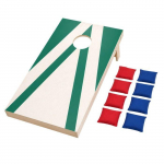 Oskusm&auml;ng - FERRY JOUETS - Puidust Cornhole (Laud + 8 kotti) - FSC-sertifitseeritud puit - Punased/sinised kotid - Kokkupandavad jalad punane