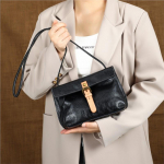 Johnature Ehtne Nahast Naiste Kott Retro K&auml;sit&ouml;&ouml; Pehme Veisenahast Mini Mitmek&uuml;lgne &Otilde;la-Crossbody Kott must