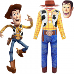 (12-13 aastat) Lastepoiste m&auml;nguasjalugu Woody Halloweeni j&otilde;ulud Cosplay kost&uuml;&uuml;m Peen kombinesoon Kauboi m&uuml;ts Mask R&otilde;ivakomplekt 4-5 Years