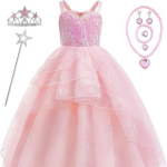 Halloweeni maagia Kuri n&otilde;id Glinda Cosplay kleit - printsessistiilis t&uuml;drukutele white