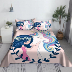 Mitmev&auml;rviline &uuml;kssarviku voodilina 3D-tr&uuml;kitud multifilmiline pol&uuml;estervoodilina padjap&uuml;&uuml;riga, laste voodipesu kinkekomplekt t&auml;issuuruses 135x200cm