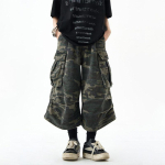 Ameerika stiilis vintage taskutega kamuflaaž-denim-l&uuml;hikesed p&uuml;ksid meestele, suvine Harajuku k&otilde;rgt&auml;navastiil, l&otilde;dvad &scaron;ikid s&auml;&auml;repikkused p&uuml;ksid S