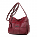Keskealiste eakate naiste kott Uus moodne &otilde;lakott Retro stiilis pehmest nahast emakott vabaaja ostudele, kerge Crossbody kott 25x12x20cm punane