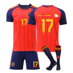 2026 FIFA Maailmameistriv&otilde;istluste Hispaania kodus&auml;rgi ja sokkide komplekt #17 Williams Jr. 16 punane