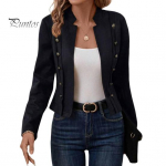 Kevadine Auutmn Lady Coat kaherealine krae n&ouml;&ouml;bid Slim Fit pikad varrukad Retro stiilis kardigan igap&auml;evaseks kandmiseks &otilde;ue jope S
