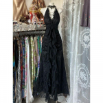 Prantsusmaa Vintage Kitsas Kaldus Kaelus Varrukateta Kleit Naistele Gootiline Y2k V-kaeluseline Must Suvekleidid High Street Kitsad R&otilde;ivad XS must