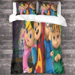 Multikas Alvin & Chipmunks Tekikate Padjap&uuml;&uuml;r Voodipesukomplekt T&auml;iskasvanud Poiss T&uuml;druk Magamistoa Kaunistus Laste &Uuml;he-Kahekohaline Suurus 135x200cm