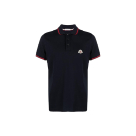 Moncler KevadSuvi23 Logo L&uuml;hikeste Varrukatega Puuvillane Polo S&auml;rk Meeste &uuml;laosad Must H20918A000098455677X M