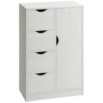 Kapp Sideboard Modernne Kummut 1 Kapi ja 4 Sahtliga - Puit - Elutuppa, K&ouml;&ouml;ki, Esikusse, S&ouml;&ouml;gituppa - Valge 54 x 29 x 83 cm