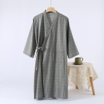 Paariv&auml;rviline kootud puuvillane Jaapani kimono yukata keskmise ja pika pikkusega rihmadega &ouml;&ouml;s&auml;rk kampsun vannituba SPA hotell &ouml;&ouml;s&auml;rk M beige