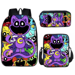 Seljakott Satchel Pinal Kolmeosaline Komplekt 3D Naeratavad Loomad Naeratavad Olendid Koolikott 3-piece set of shoulder bags
