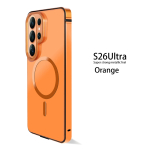 Magnetiline Alumiiniumist Metallraamiga &Uuml;mbris Samsung Galaxy S25 S26 Ultra S26ultra 5G jaoks H&uuml;briidne Kaitseraua Sulamist Kaitsekate Magsafe'i jaoks For Sam S25 Ultra orange