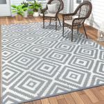 V&auml;lisruumi hall geomeetriline teemantmustriga vaip Veekindel Kahepoolne Pestav Terrassivaip Tekile r&otilde;dule Verandale Kodu kaunistuseks 800mm x 1200mm gray