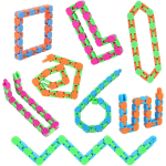 24 Linki Fidgetid Wacky Tracks M&auml;nguasjad Klassiruum &Uuml;li&otilde;pilased Kingitused Sensoorne Autismi Snap Fidget Klikk M&auml;nguasi Lastele T&auml;iskasvanutele Stressi Leevendus