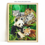 DIY teemantmaali loom Panda t&auml;is &uuml;mmargune kivist pilt tikand Teemant 20X30