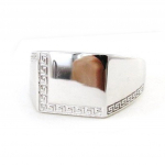 Meeste h&otilde;bedane s&otilde;rmus Charles'i h&otilde;bedane (roodiumiga kaetud) &ndash; 13x11 mm 58 h&otilde;be