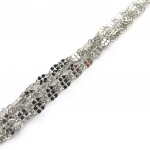 Les Tr&eacute;sors De Lily [N3379] - Bracelet Argent 'Cl&eacute;opatra' argent&eacute; (rhodi&eacute;) 5 rangs h&otilde;be