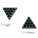 Les Tr&eacute;sors De Lily [Q4069] - Boucles Argent 'Sissi' noir (rhodi&eacute;)  - 6x6 mm (triangles) must