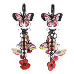 Les Tr&eacute;sors De Lily [Q5816] - Disainliiprid 'Lilipoupettes' (liblikad) punased mitmev&auml;rvilised - 65x25 mm punane