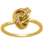 Bague plaqu&eacute; or 'D&eacute;esse' blanc dor&eacute; - 11x8 mm 54 valge
