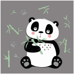 Les Tr&eacute;sors De Lily [Q8359] - Planche de stickers 'Panda' noir blanc - 50x70 cm valge