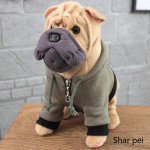 Simulatsioon Elutruu koer Palus nukk Chihuahua Bulldog Shar Pei Lemmikkoer Lapsed S&uuml;nnip&auml;evakingitus Pehme t&auml;idisega Palus m&auml;nguasi Sharpei