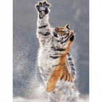 Teemantmaal tiigri ristpistes &uuml;mmargune t&auml;ispuur, teemantmosaiiktikandid 20X30CM