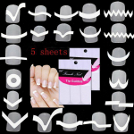 5 lehekomplekti k&uuml;&uuml;nekunsti &uuml;lekandekleebised 3D-disainiga manik&uuml;&uuml;ri n&auml;pun&auml;ited Kleebise kaunistus Prantsuse n&auml;pun&auml;idete juhend