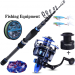 Sougayilang 1,8-3M teleskoopne &otilde;ngeritv &uuml;likerge s&uuml;sinikkiust kaasaskantav 13+1BB metallist pooliga p&uuml;&uuml;girull 100M n&ouml;&ouml;riga spinningu p&uuml;&uuml;gitangide komplekt 1.8M Rod -2000 Reel