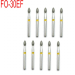 10 tk / komplekt Dental Diamond Burs Dia-burs kiire k&auml;siinstrumendi hambaarsti hammaste poleerimist&ouml;&ouml;riist FO-30EF FO-30EF kollane
