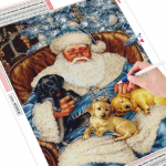 5D-teemanttikandid j&otilde;ulude t&auml;isruudukujuline &uuml;mmargune komplekt DIY teemanttikandiga joonisfilmi koera k&auml;sitsi valmistatud kingituse sisekujundus koju Full Round (20X30CM)