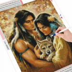 Teemantmaal T&auml;is &uuml;mmargune ruut Uus saabumine portree India rhinestones 5D DIY Teemanttikandid Armastab kodukaunistust Full Round (20X30CM)