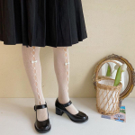 Lolita &otilde;&otilde;nsad pitsist sukkp&uuml;ksid suvised Kawaii Bowknot t&uuml;drukute sukad, hingavad v&otilde;rk nailonist naiste sukkp&uuml;ksid must