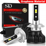 2tk Grafeen 25000LM H4 H7 LED esituli H1 H8 H11 Led pirn suure v&otilde;imsusega 9005 HB3 9006 HB4 9012 Hir2 Turbo Esituli Hi/lo Beam CSP 50W Auto tuli H1