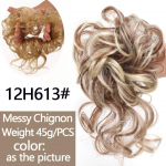 LUPU blondid mustad juuksepaelad sassis lokkis Chignon bun s&uuml;nteetilised scrunchied v&otilde;ltsjuuksed naistele s&uuml;nteetilised juuksepikendused 1PC