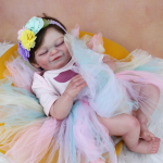 3D-marmorist tekstuuriga nahk N&auml;htavad veenid Pehme silikoon Reborn Sleeping Baby Doll 19 tolli 48cm Nagu t&otilde;eline t&uuml;druk Riidest keha riietus Kunst Boneca 3D-pain Skin Doll roosa