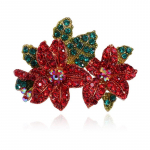 Blucome Red Flower Pross Plant Pins Naiste pross mantli &uuml;likonna jaoks Hijab Pins Uusaasta kingitus punane