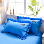 Korea versioon &uuml;hev&auml;rvilisest pestud puuvillasest padjap&uuml;&uuml;rist, &otilde;mmeldud Lotus Leaf pitsist padjap&uuml;&uuml;r 48*74cm Paar suuri padjap&uuml;&uuml;re