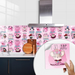 10 tk Roosad armsad joonisfilmid, loomaplaadid, kleebis K&ouml;&ouml;k Vannituba Kodusisustus Koori ja kleebi paksendatud kristallist k&otilde;vakile PVC-kunsti seinamaal 10cmX10cmX10pcs