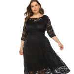 pluss suurus Xl-6xl Uus mood populaarne &otilde;htukleit keskmise pikkusega &otilde;&otilde;nsa pitsiga naiste kleidid punased valged mustad sinised rohelised riided XXL must