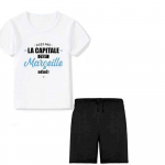 Ensemble enfant T-shirt + Short coton Marseille 10 ans