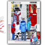 Populaarne 5D isetegemise ristpistega j&otilde;ulupuu J&otilde;uluvana lumememm t&auml;ispuur- ja ristpistes k&auml;sit&ouml;&ouml;komplekt Seinakleebis Kodukaunistus Full Round 20X30CM