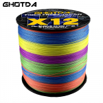 GHOTDA uus X12 Super Strong 500M 12 haruga p&otilde;imitud &otilde;ngen&ouml;&ouml;r, multifilament PE n&ouml;&ouml;r, merevee p&uuml;&uuml;gitarbed 25 30 39 50 65 77 92 120 LB 5.0 mitmev&auml;rviline