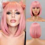 LISI HAIR Naiste pikad sirged roosad parukas tukkidega S&uuml;nteetilisest kiust roosa v&auml;rvi naiste moeparukas igap&auml;evaseks kandmiseks Cosplay pink