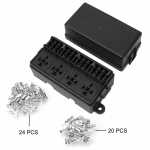 12-suunaline teraga kaitsmehoidiku karbi plastkate koos labidaklemmidega 4 kontaktiga 12 V 40 A releed