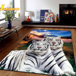 Tiigrivaip 3D-loomaprint Lion Leopard vaip Uksematt Elutuba Magamistuba Moodne kodukaunistus vaibafotograafia rekvisiidid 80x120cm