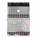 Peene t&auml;piga v&auml;rviline pliiats 12/24/36/60/100 v&auml;rvid 0,4 mm peene joonega markeri pliiatsikomplekt joonistamiseks kirjutamiseks Kujundus V&auml;rvimine 12 colors