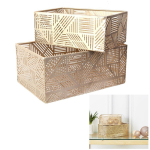 Les Tr&eacute;sors De Lily [A3683] - 2 kullast  Cl&eacute;opatra  metallist pesakorvi komplekt - 25x17x12 cm kuld